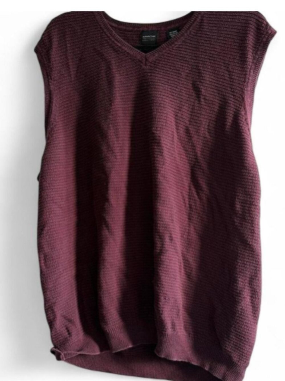 Arrow Sweater Vest Burgundy Wine V-Neck Men's